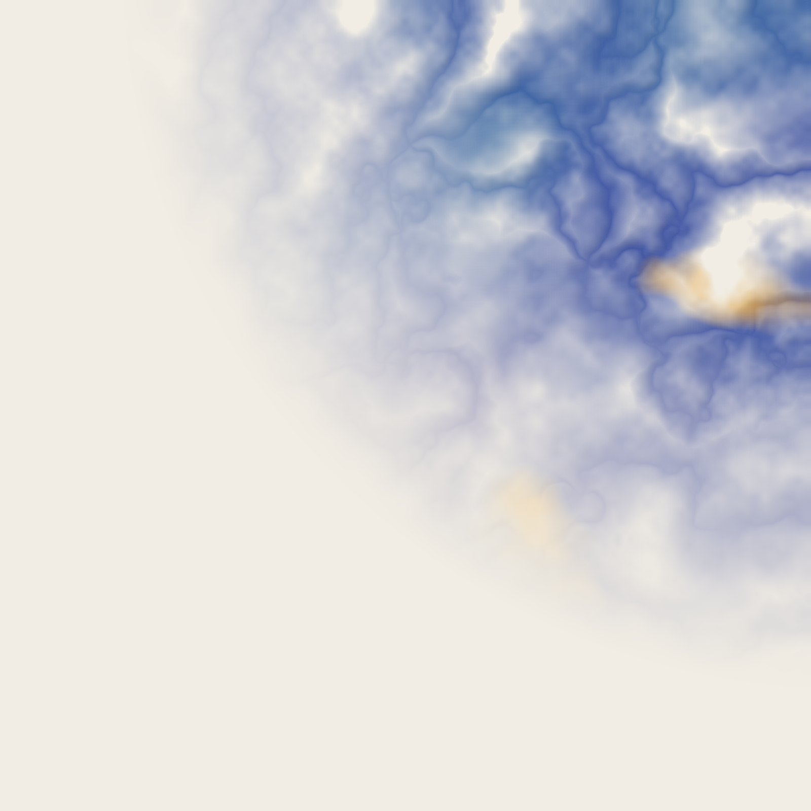 Cardiology: an abstract corner picture, organic forms in blue, violet and teal on cream